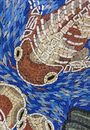 Drei Koi-Fische schwimmen im Teich Mosaik Zoom