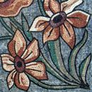 Dusky Rose and Flowers Mosaic, 32" close-up