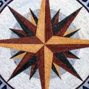 Mosaik Kompass Kupfer Gold, 220 cm Zoom