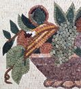 Decorative Fruit Bowl Mosaic, 36"x24" close-up