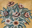 Mixed Flowers on Gold Mosaic close-up