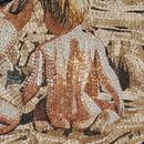 Two Children Playing on a Beach Mosaic close-up