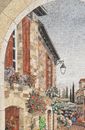 View of Village Through Window Mosaic close-up