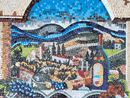 Вид на Средиземноморье, мозаика, 100x80 см крупным планом