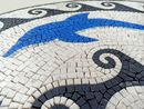Blaue Delphine Mosaik, 100 cm Zoom
