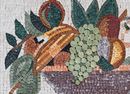 Fruit Bowl Still-Life Mosaic, 32"x24" close-up