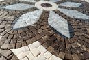 Mosaik Muster Grau Gold, 100 cm Zoom