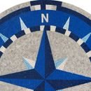 Blaue Kompassrose Mosaik, 150 cm Zoom