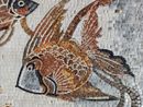 Two Fish and a Coral Reef Mosaic close-up