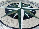Green Compass Rose Mosaic, 32" close-up