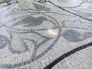 Grey Floral Mosaic, 48" close-up
