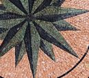 Mosaik Dunkelgrün Kompassrose, 180 cm Zoom