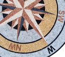 Gold and Rose Compass Mosaic, 87" close-up