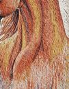 Braunes Pferd Vignette Mosaik, 95x120 cm Zoom