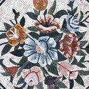 Mixed Flower Mosaic Medallion, 40" close-up