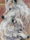 White Wolves Mosaic close-up