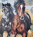 Mosaik Pferde im Galopp, 100x150 cm Zoom