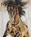 Неистовый конь, мозаика, 70x140 см крупным планом
