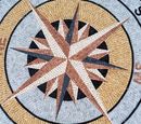 Gold and Rose Compass Mosaic, 87" close-up