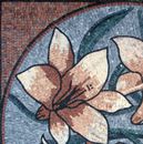 Pink Lilies Mosaic Tile, 60" close-up