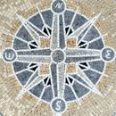 Cream-Colored Compass Mosaic, 60" close-up
