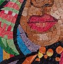 Potrait einer Damenporträt Mosaik-Untersetzer Zoom