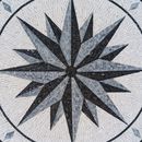 Charcoal Compass Mosaic, 44" close-up