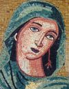 Virgin Mary Icon Mosaic close-up