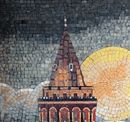 Minaret in Clouds Mosaic close-up