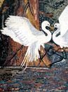 Sparring Cranes Mosaic close-up