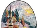 Mosaik Kirche Landschaft Zoom