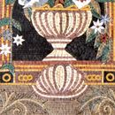 Recessed Wall with Flower Display Mosaic close-up