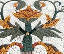 Green and Gold Floral Mosaic close-up
