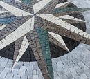 Mediterranean Compass Mosaic, 48" close-up