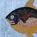 Gold-finned Fish Mosaic close-up