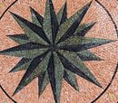 Mosaik Dunkelgrün Kompassrose, 180 cm Zoom