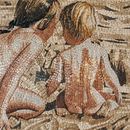 Two Children Playing on a Beach Mosaic close-up