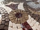 Mosaik Muster Grau Gold, 100 cm Zoom
