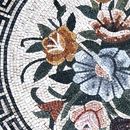 Mixed Flower Mosaic Medallion, 40" close-up