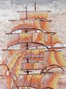 Mosaik Segelschiff Sonnenuntergang, 75x110 cm Zoom
