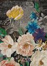 Цветастый букет, мозаика крупным планом