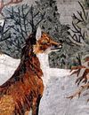 Fox in Snow Mosaic close-up