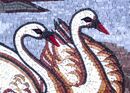 Swans on a Pond Mosaic close-up