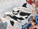 Dolphins and Coral Forest Mosaic close-up