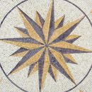Gold Compass on Cream Background Mosaic, 40" close-up