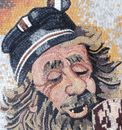 G. Selurtis' Man in a Bar Mosaic close-up
