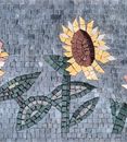 Three Sunflowers Mosaic close-up