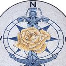 Yellow Rose and Anchor Mosaic, 40" close-up