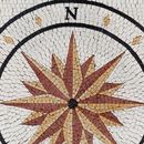 Brown and White Compass Mosaic, 32" close-up