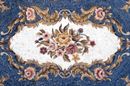 Gold and Blue Floral Rug Mosaic close-up